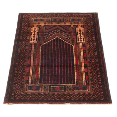Tapis brun Teimani 3 pi 0 po x 5 pi 1 po
