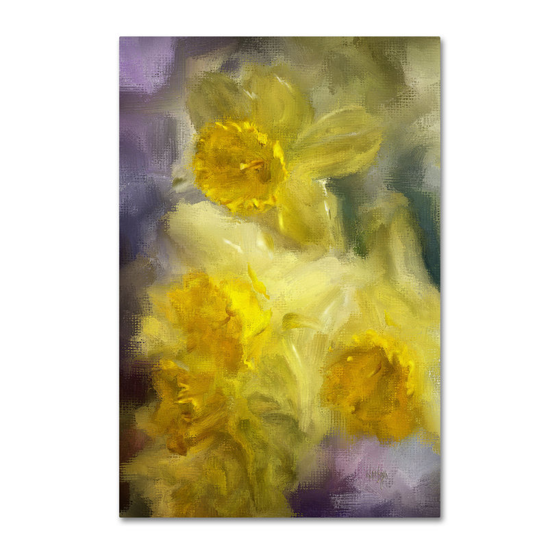 Kuehn 'Ruffled Daffodils' Print on Wrapped Canvas, 47" H x 30" W x 2" D