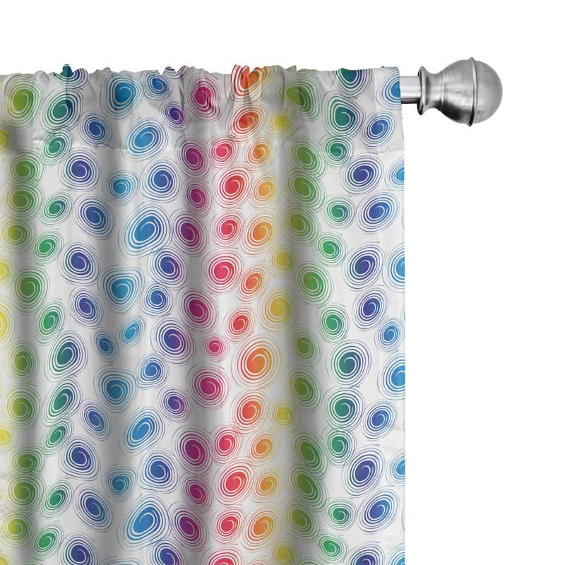 Funky Geometric Semi-Sheer Rod Pocket Curtain Panels, 28" x 63"