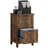 2 Drawer Rustic Farmhouse Filing Cabinet with Barn Doors for A4/Letter Size-1936602682
