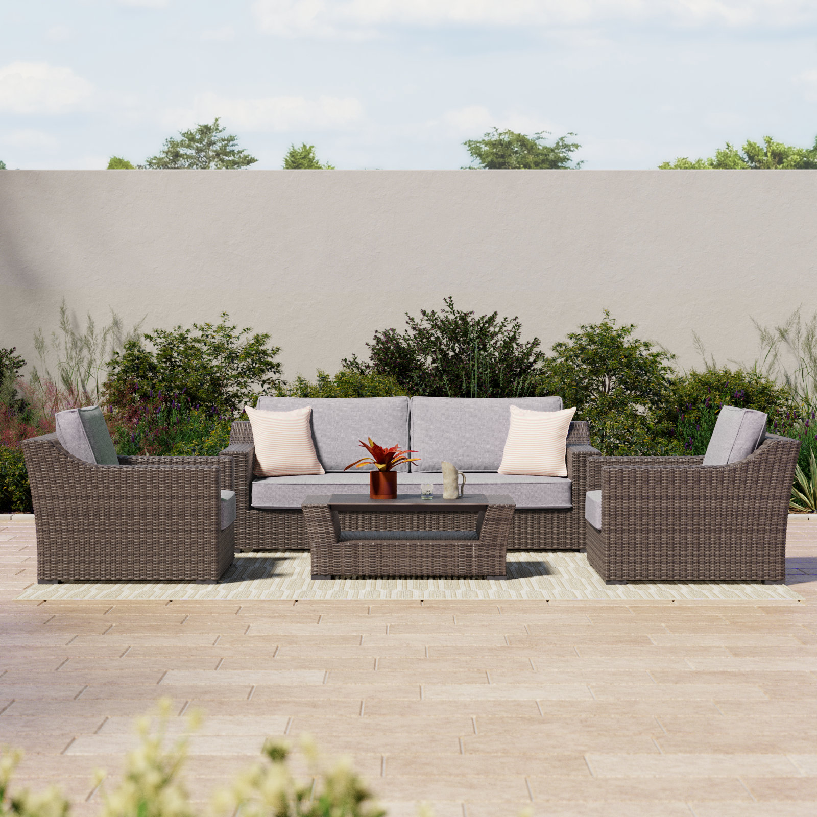 Tymere 5 - Person Patio Conversation Set with Cushions