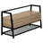 Rectangular Entryway Bench With Flip-Top Storage, 42", Black Metal, Taupe Storage For Hallway, 42" X 23", Taupe, Metal Frame, Assembly Required