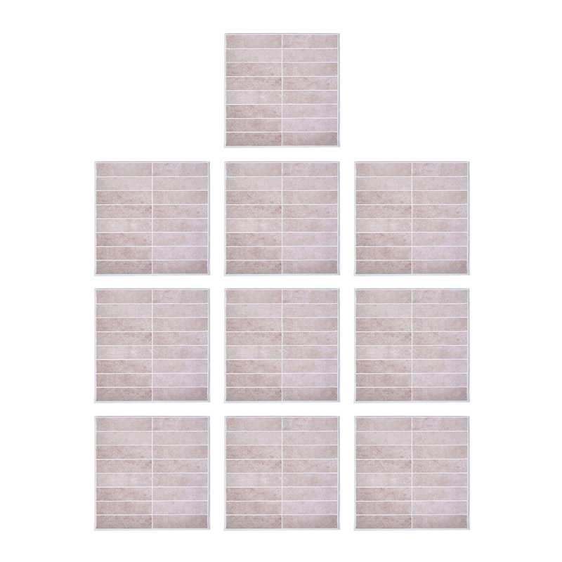 30cm W x 30cm L PET + PU Peel and Stick Field Tile, Light Pink