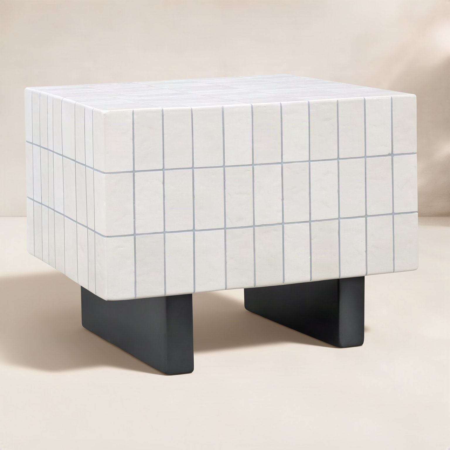 Rosie 20" Patio Side Table, Cream