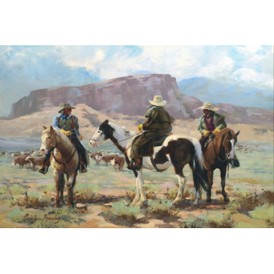 Three Cowboys - Wrapped Canvas Art Prints