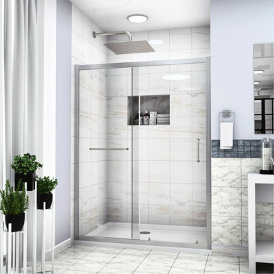 48X72 Shower Door Enclosure, Brushed Nickel - And Stylish Option Bathroom Addition