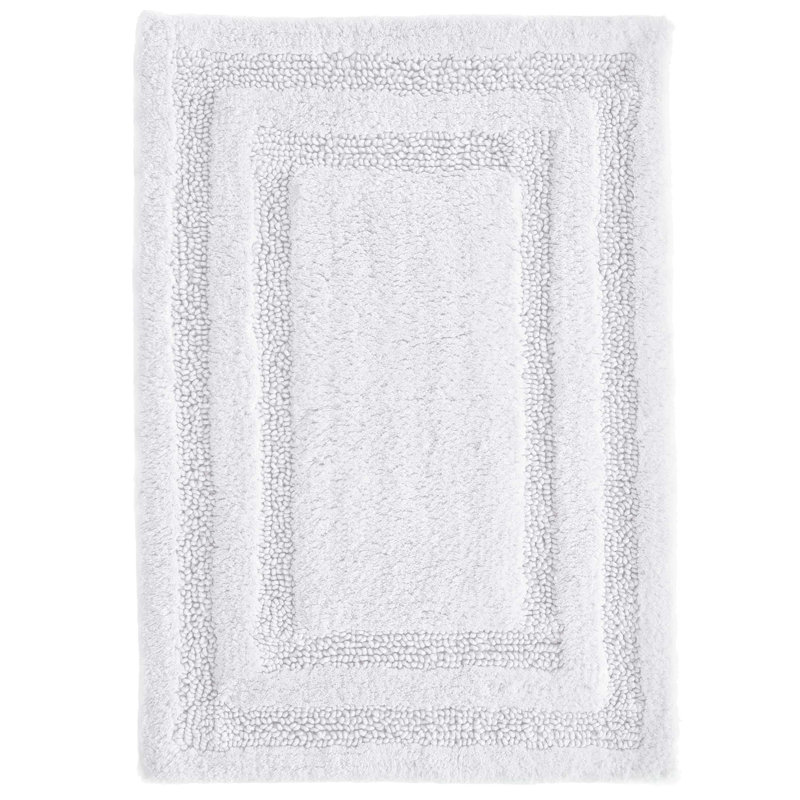 Isla Rectangular Bath Rug, 17" W x 24" L, White