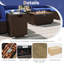 Ensemble de 12 canapés modulaires en osier de patio avec support de réservoir de table de foyer au propane 32 po bleu marine-683484804