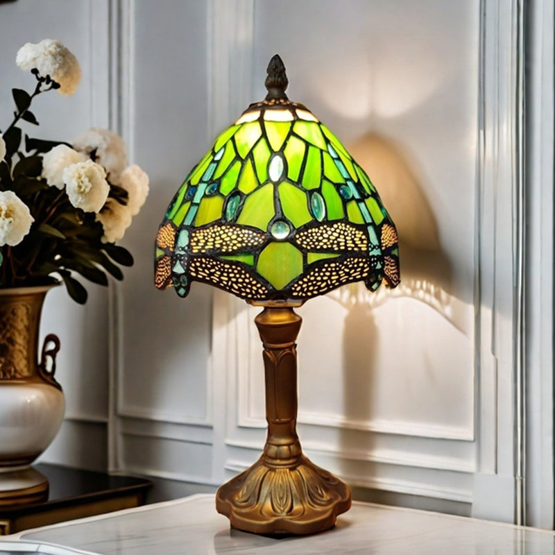 13''H Tiffany Style Table Lamp, Stained Glass Table Lamp