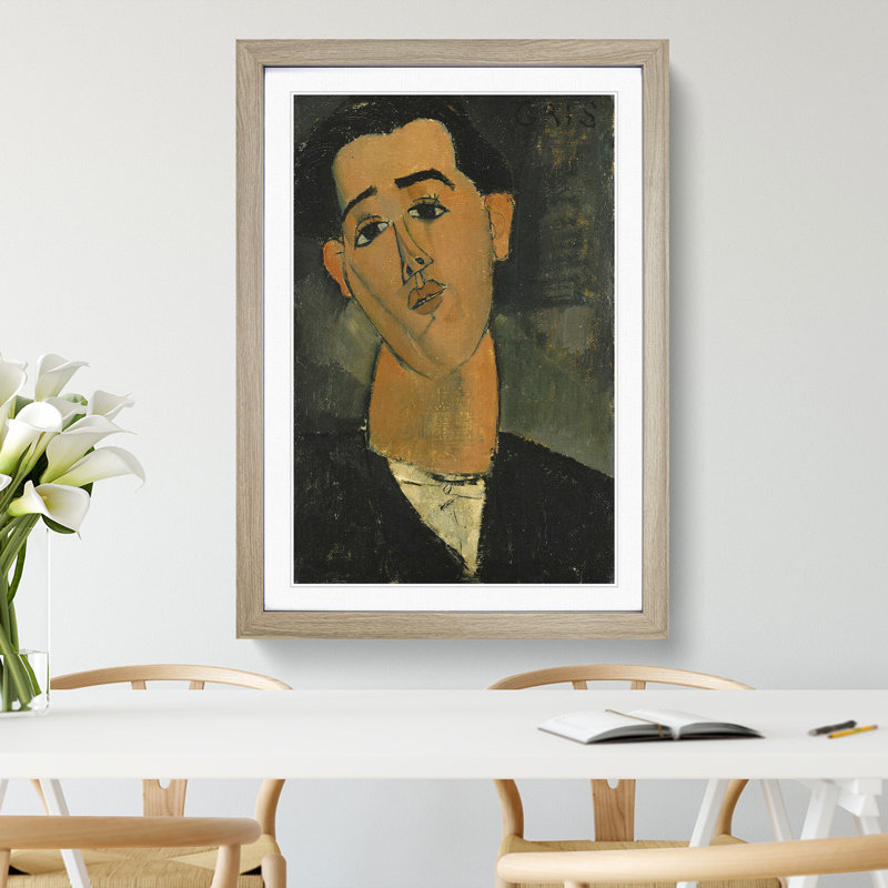 Juan Gris by Amedeo Modigliani - Picture Frame Painting, 65cm H x 48cm W x 2cm D, Oak Framed