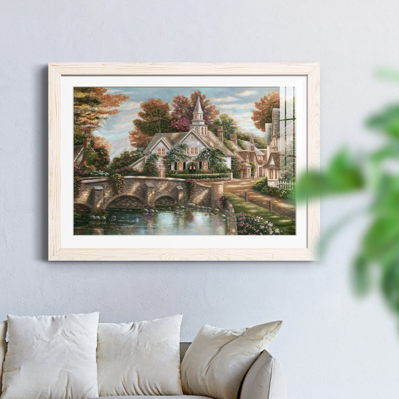 Country Church - peinture encadrée, Cadre blanc, H 31 po x l 44 po x P 1 po