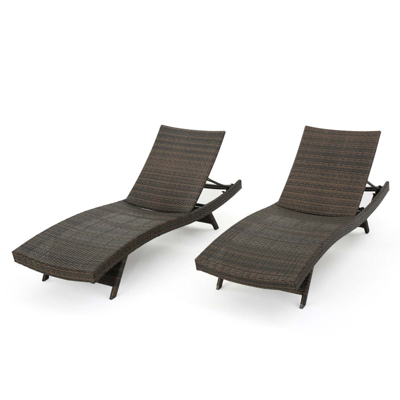 Salem Pe Wicker Chaise Lounge, Mocha
