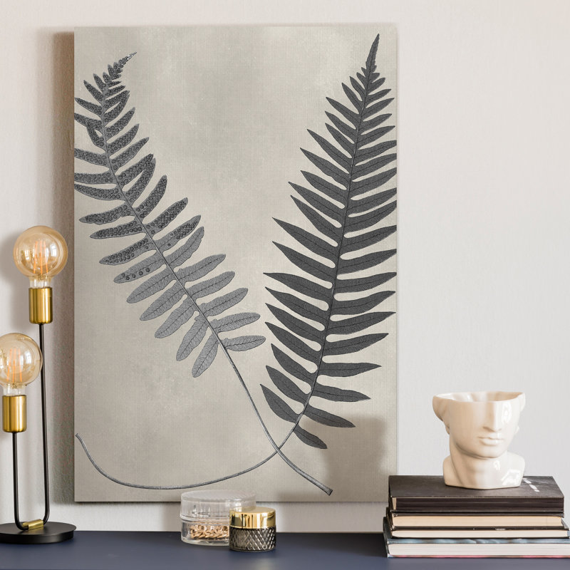 « Vintage Fern Study III », reproduction d’art sur toile tendue, H 12 po x l 8 po x P 1 po