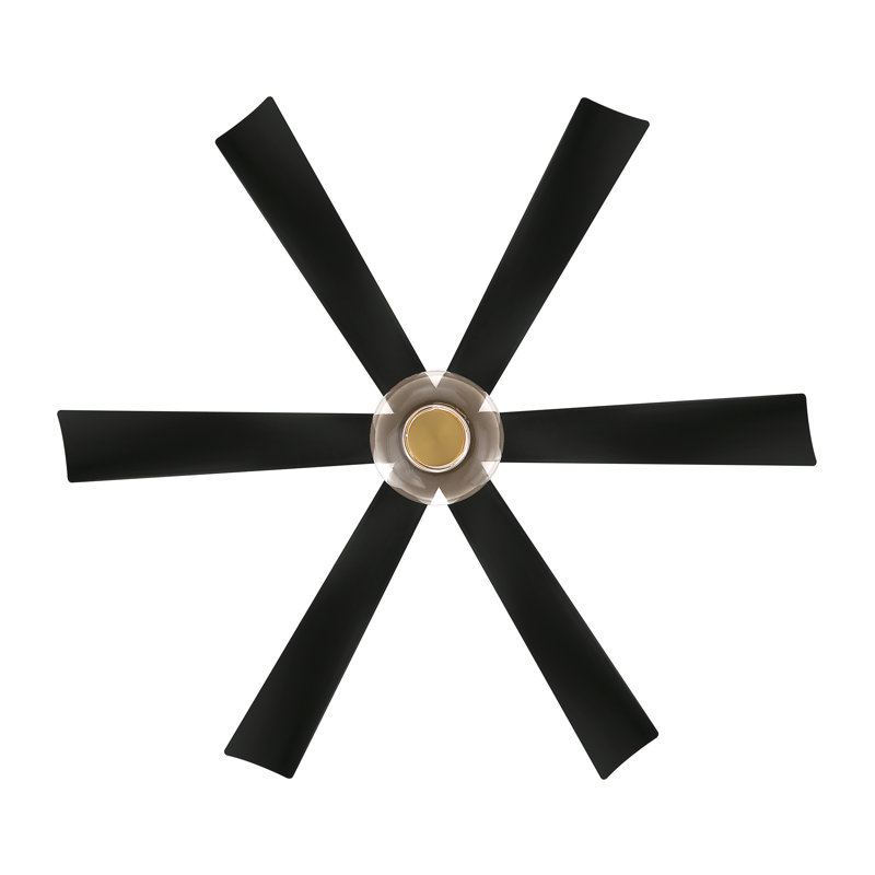 Ventilateur de plafond intelligent DEL 5CCT Veyra, Charbon, Laiton
