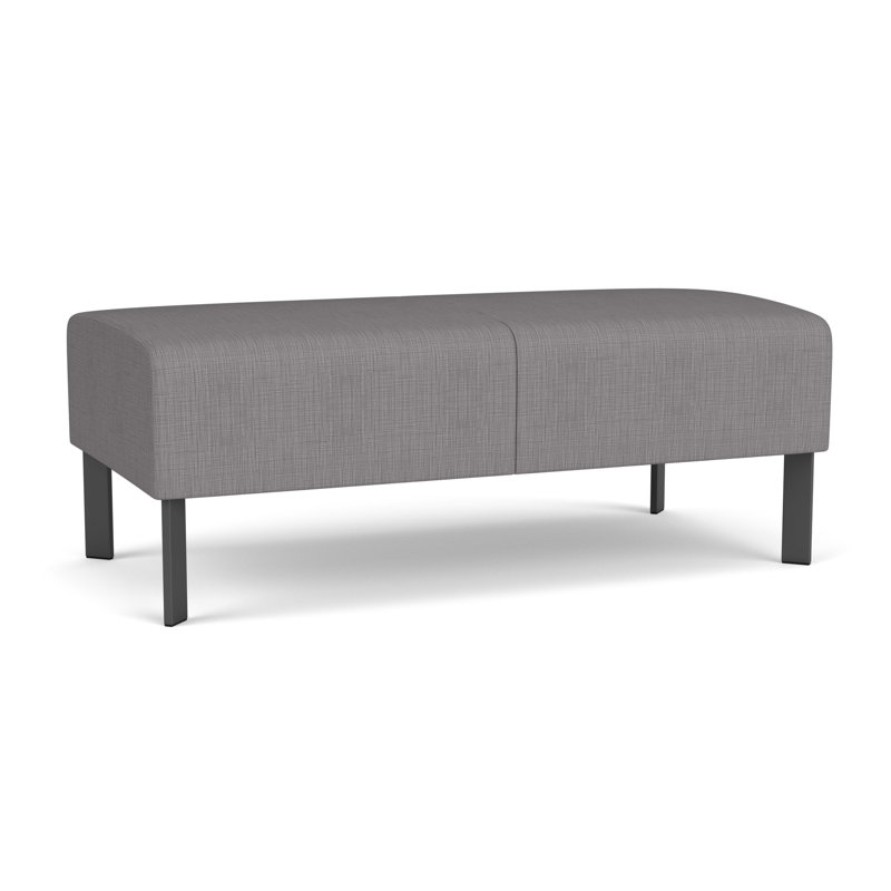 Luxe Lounge Reception 2 Seat Bench, Plot Line Steel, Charcoal Steel