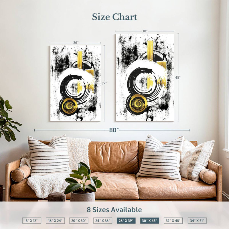Avery Gold Abstract Painting IV, 39" H x 26" W
