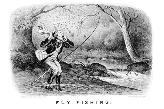 « fly fishing » par curryfiésr et ives, impression, H 24 po x l 36 po x P 1,5 po
