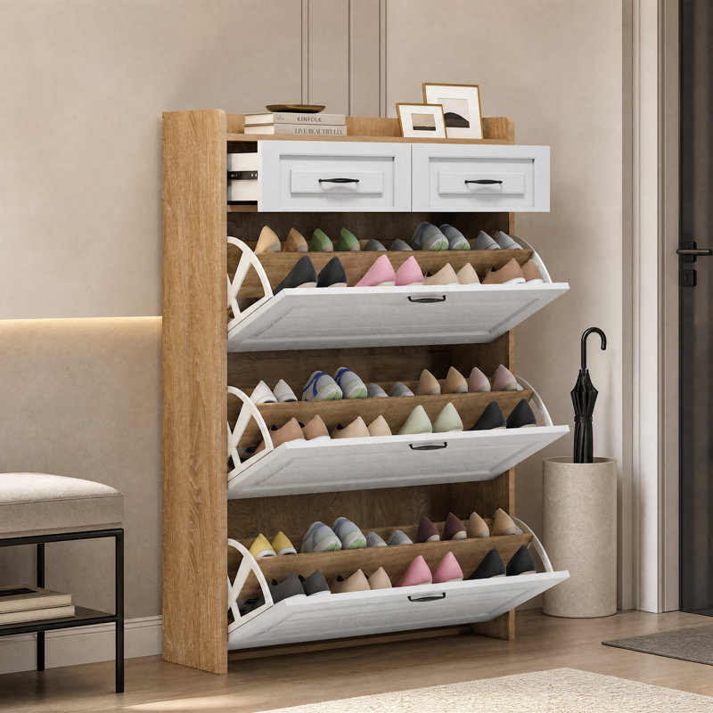 Shoe Storage, White/Brown
