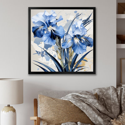 Minimalisme, jardin bleu et blanc d'Iris I sur toile