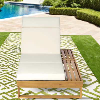 Méridiennes de patio réglables, chaise longue moderne en bois d'acacia