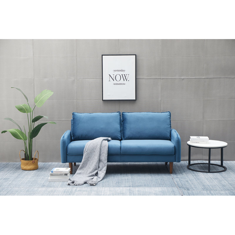 Estancia 72'' Velvet Sofa, Prussian Blue Velvet