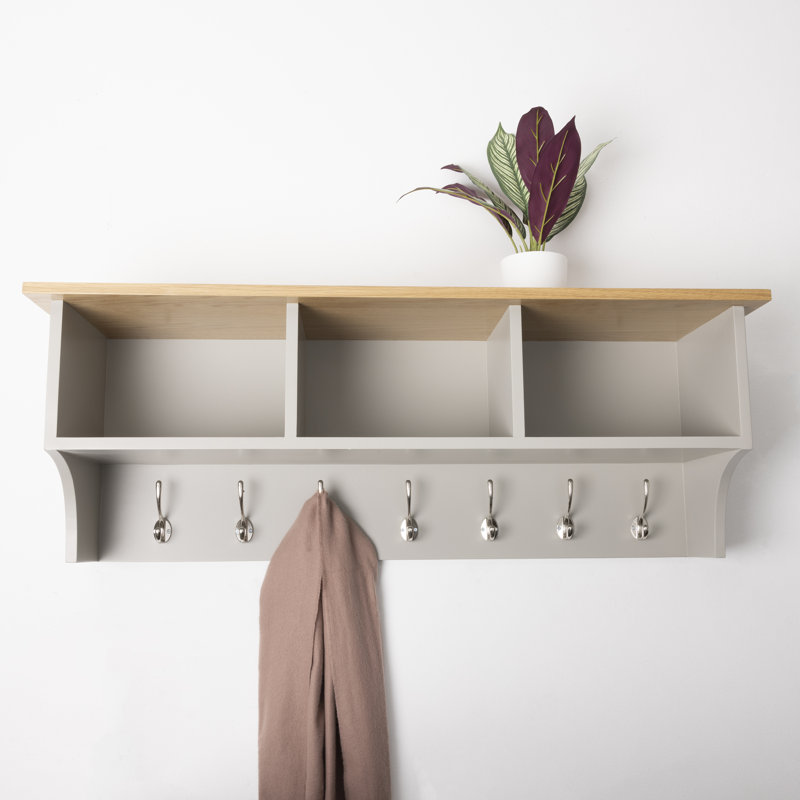 Floating Shelf with Hooks