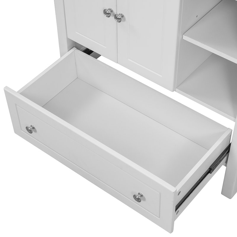 Meuble-lavabo simple avec plateau 29,12 po Aulelei, Blanc