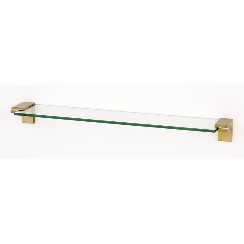 Luna Bracket Shelf, Satin Brass, 24" W x 4" D