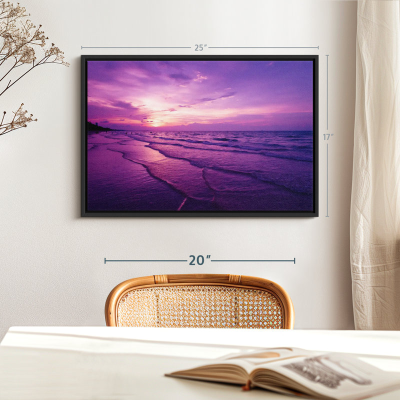 Impression sur toile mauve, H 17 po x l 25 po