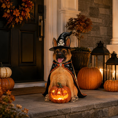 Statue de berger allemand Halloween