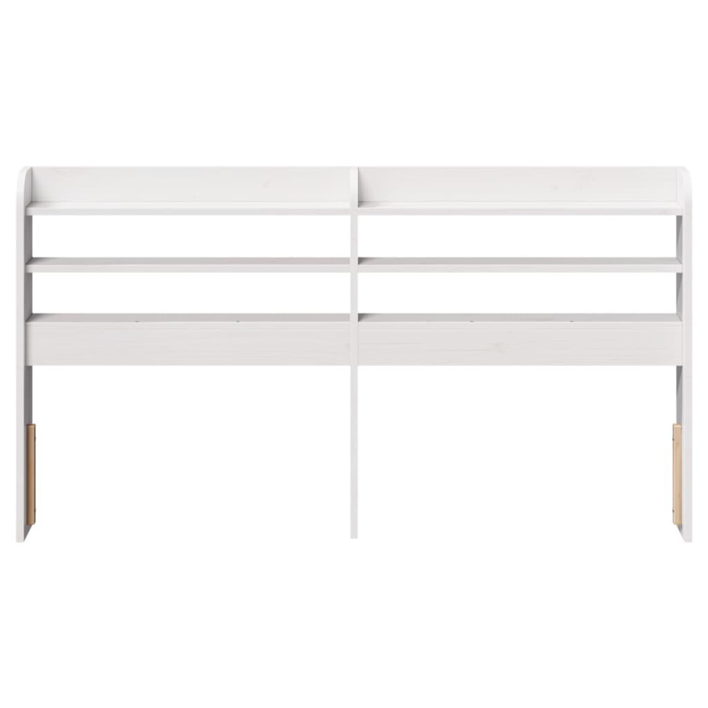 VIDAXL - Headboard with Shelves - Solid Pine - White - 135 cm - Image 3