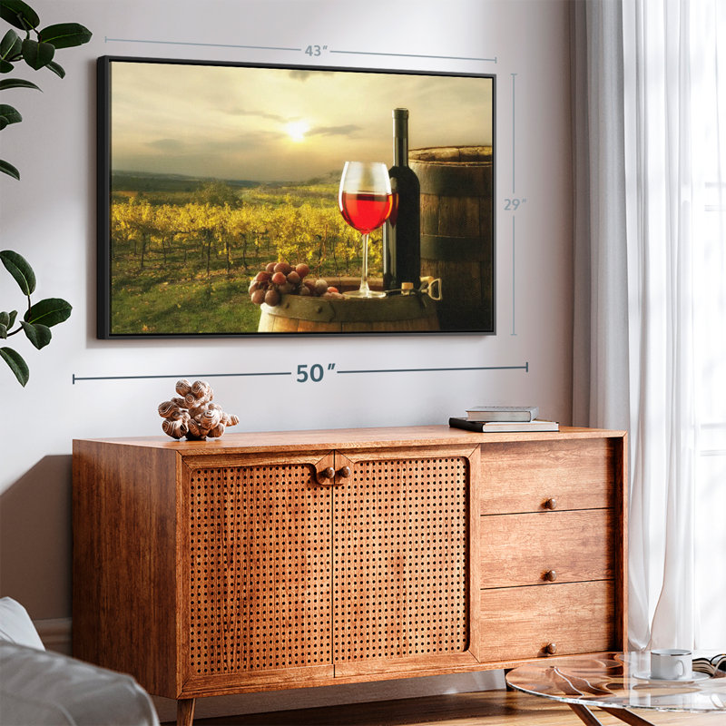 «Sonoma Vineyard Red Wine Wall Art», H 29 po x l 43 po