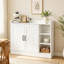 Bonamy 100cm White Sideboard with 2 Doors and 3 Open Compartments