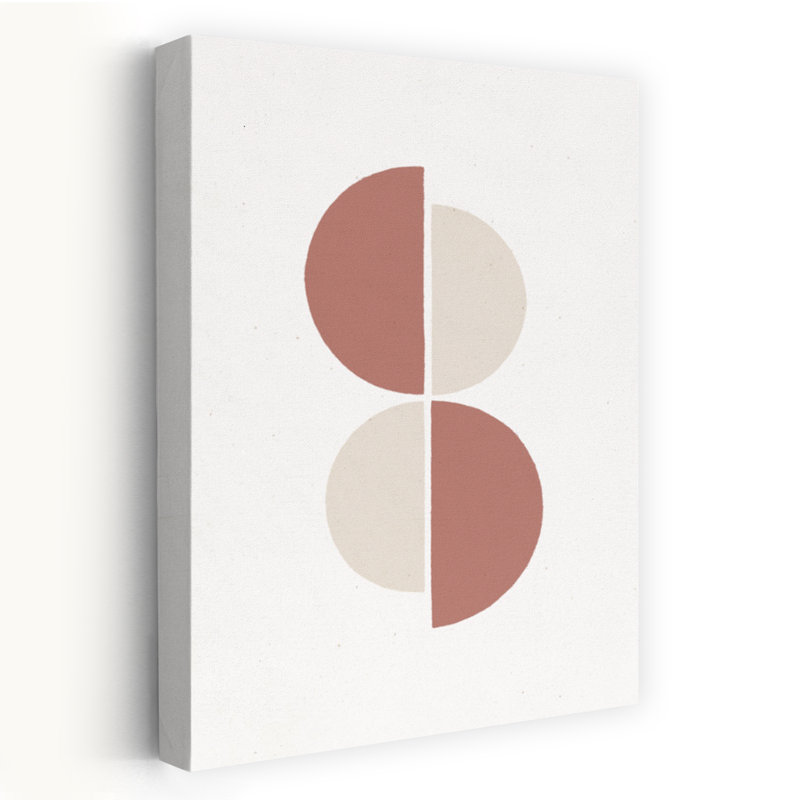 Geometric Shapes In Earthy Tones Abstract Contemporary Geometric Wall Art Print by Uplusmestudio - Wrapped Canvas Print