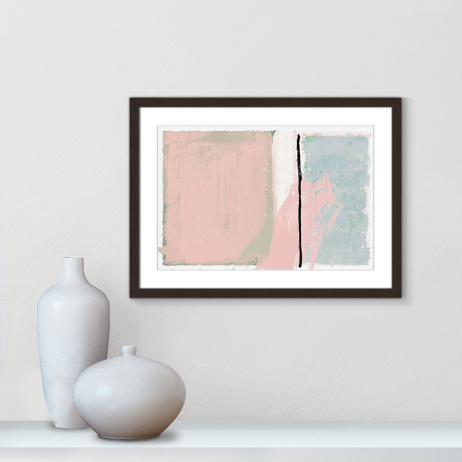 Pastel Opulance Print, 17" H x 23" W x 1.25" D, Walnut Box Picture Framed, White