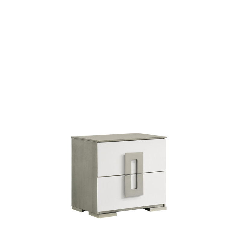 Table de chevet pour chambre à coucher en blanc - 2 tiroirs spacieux pour plus de commodité, 2 tables de chevet modernes et solution de rangement