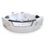 Baignoire tourbillon d'angle blanche 2 personnes à double pompe, chauffage et panneau avant en verre 55 po x 55 po Angelica