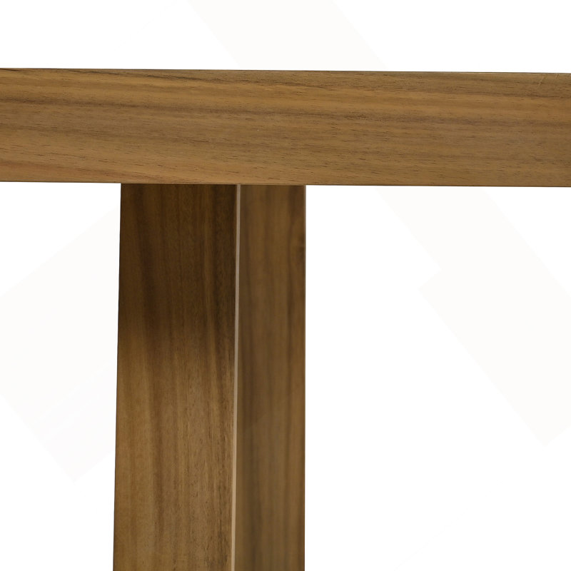 Ensemble de table et chaises d'extérieur en bois d'acacia, coussins épais, Gris