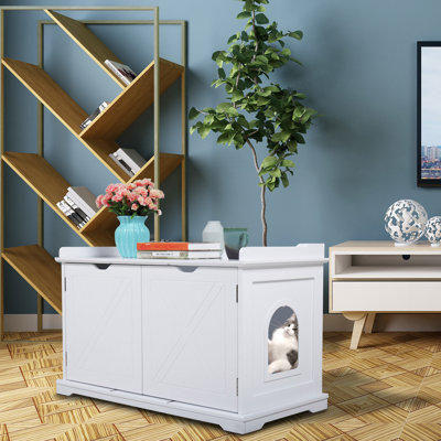 Couvercle de litière en bois avec intérieur spacieux