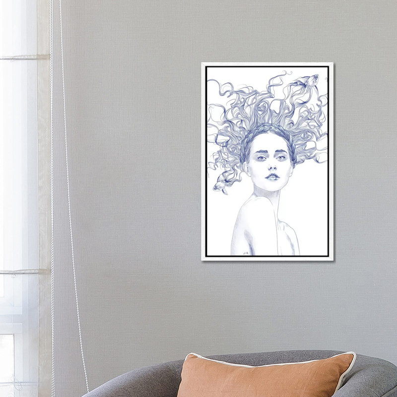 Blue Summer by Jenny Rome - Print on Canvas, White Framed, 66.04 cm H x 45.72 cm W
