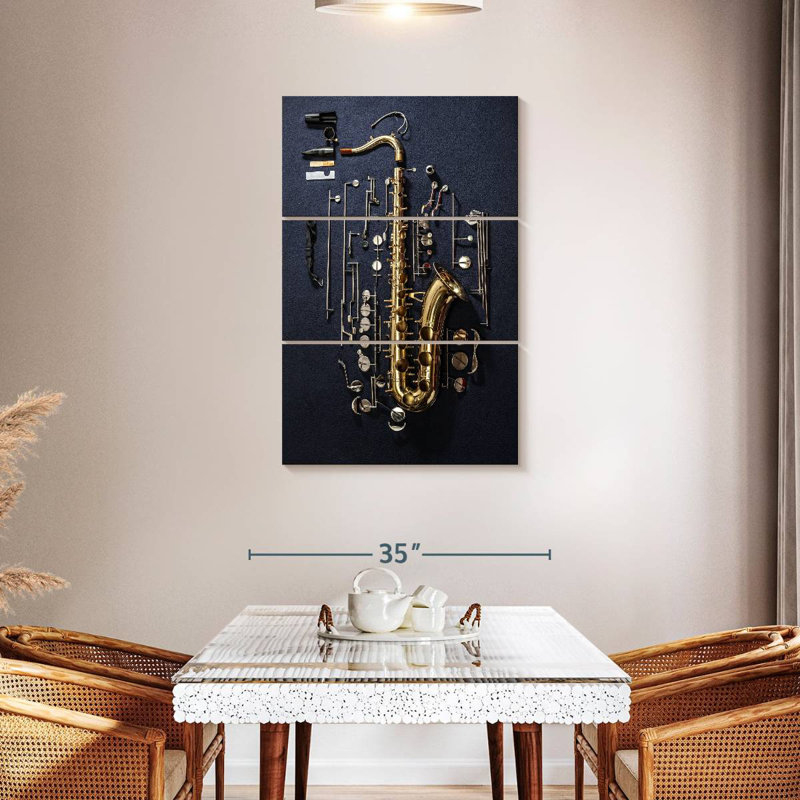 Abarca Disassembled Saxophone, 57" H x 36" W