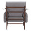 34" Grey And Brown Upholstered Arm Chair