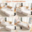 Blanc de 77,2 po sans os avec double chaises, canapé-lit, aucun assemblage requis, éponge élastique haute de 32 po, accoudoir courbé, conception ergonomique, fond antidérapant, fonction de canapé-lit de salon