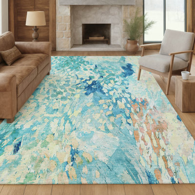 Tapis moderne lavable à la machine intérieur / extérieur ACN2736