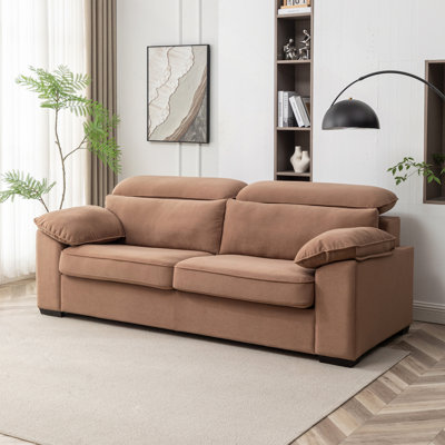 2-Seater Sofa Bed, Couch, Convertible Queen Size Sleeper Sofa With Wooden Frame & Polyester Upholstery, Pull-Out Design, 300 Lbs Capacity - Space Saving For Living Room