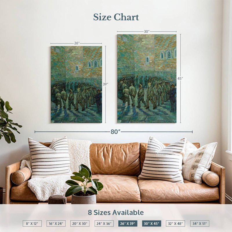 Leisha Prisoners Exercising, 39" H x 26" W