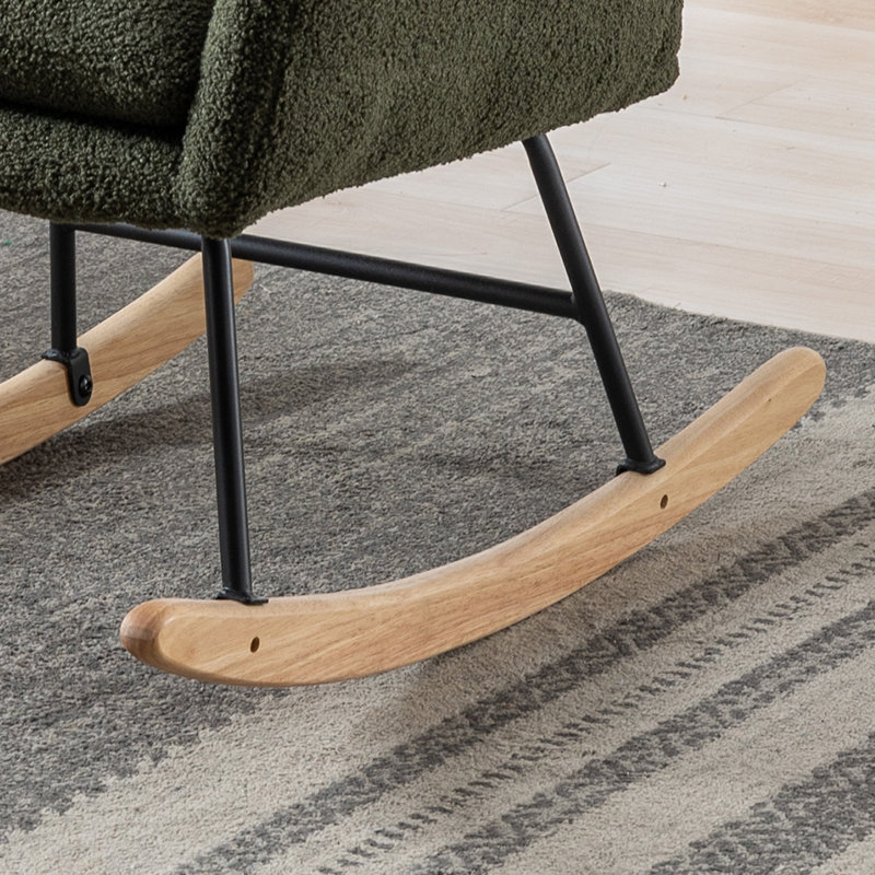 Chaise berçante en métal Jamaul, Vert foncé