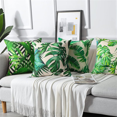 Widger Floral Green Square Cushion Cover