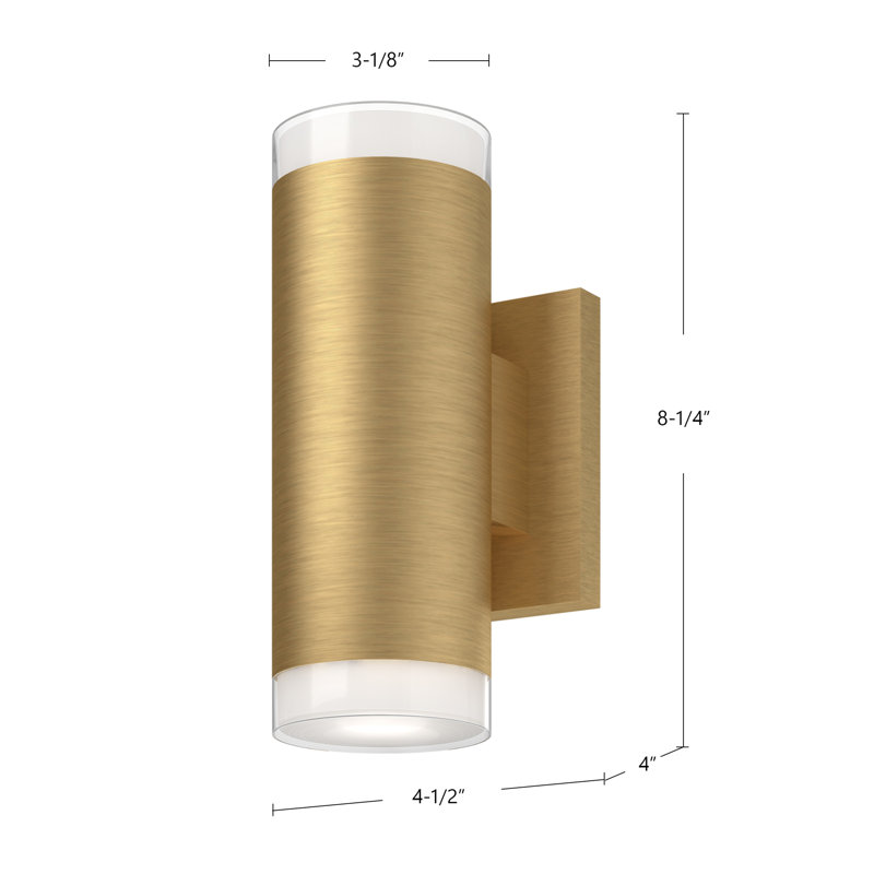 Norfolk Steel LED Armed Sconce, Brushed Nickel, 8.25" H x 4.5" W x 4" D