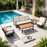 Eastlake 5-Piece HDPE Outdoor Conversation Set, Patio Seating Group with Cushions